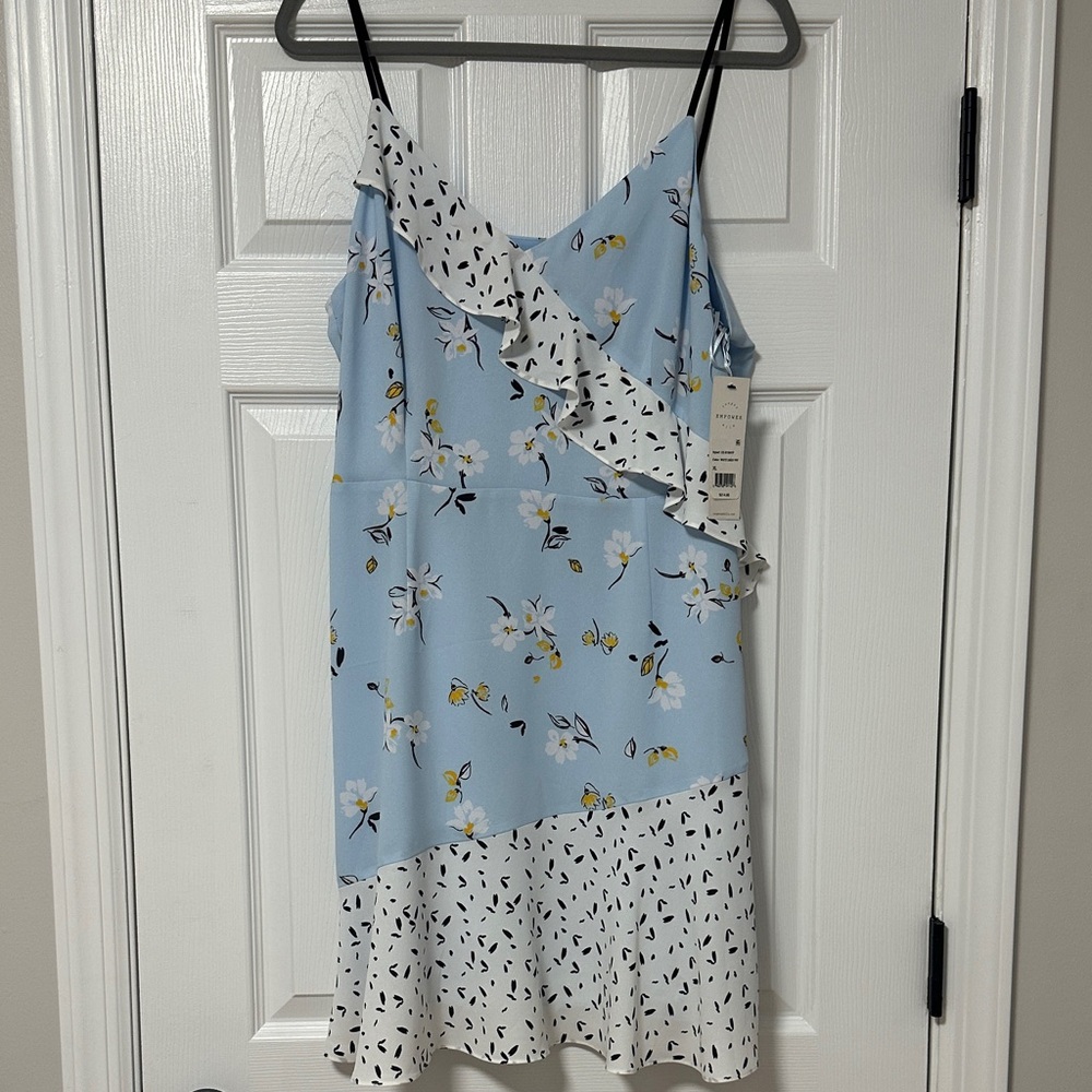 Cooper & Ella Blue and White Daisy Print Dress